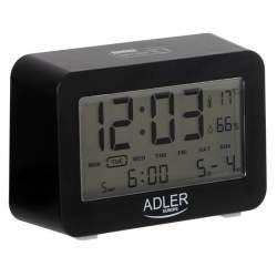 Ceas desteptator, Adler 3 alarme, 2 x AA, Negru FMG-LCH-AD1196B