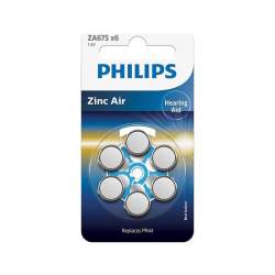 Set 6 Baterii auditive zinc aer Philips ZA675 FMG-LCH-PH-ZA675B6A/0