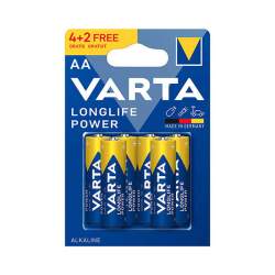 Set 6 baterii alcaline Varta Longlife, AA, marime LR06, 1.5 V FMG-LCH-VAR-LR6