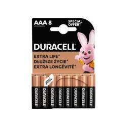 Set 8 baterii alcaline Duracell, AAA, marime LR03, 1.5 V, blister FMG-LCH-DUR-MN2400-8
