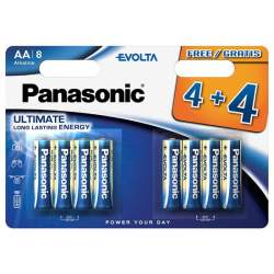 Set 8 baterii alcaline Panasonic Evolta, AA, marime LR06, 1.5 V FMG-LCH-PAN-LR06EV-8