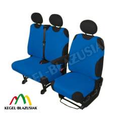 Huse scaune auto tip maieu pentru microbuz/VAN 2+1 locuri culoare Albastru Kft Auto