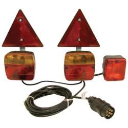 Kit magnetic remorca auto Carpoint cu lampi , cablu de 4,5m, fisa remorca , triunghi reflectorizante si lampa ceata Kft Auto