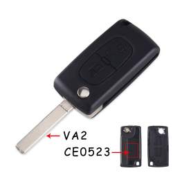 Carcasa cheie auto briceag cu 2 butoane si lamela laser, fara suport baterie, compatibila Peugeot PE-130 AllCars