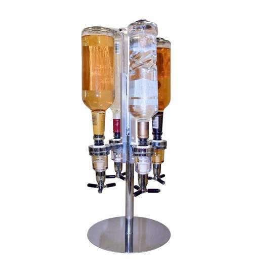 Dispenser Dozator pentru Bauturi cu Suport pentru 4 Sticle 0,7-1 L