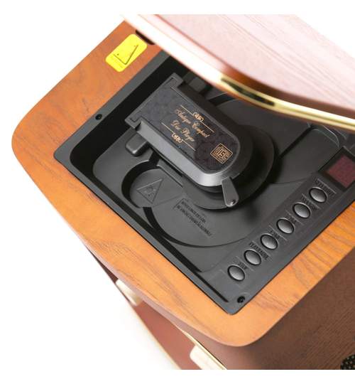Centru Muzical Radio Retro Camry din Lemn cu CD Player, FM/LW, Putere 19W, USB, Telecomanda