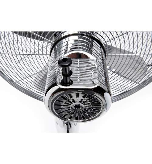 Ventilator Metalic cu Picior Camry, 3 Viteze, Diametru 40cm, Putere 190W, Inaltime Reglabila, Oscilare, Timer, Gri/Negru