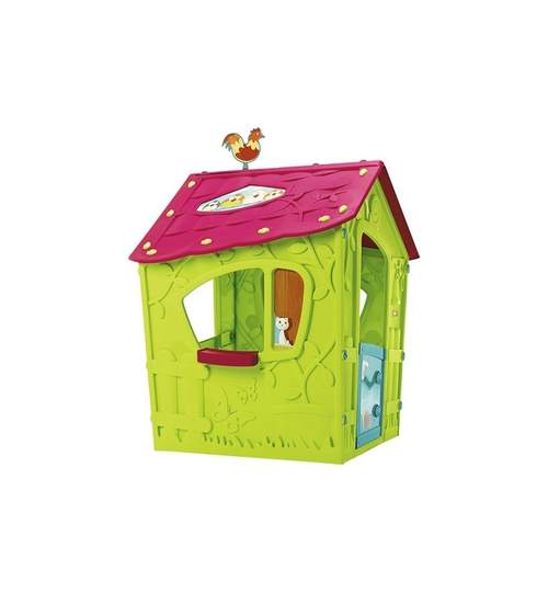 Casuta de joaca Magic Playhouse, din plastic, pentru copii, cu ferestre si usa, pentru joaca in gradina sau interior