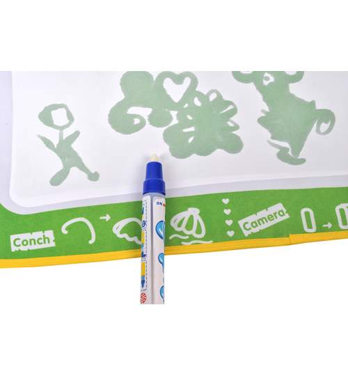 Covoras Aqua Doodle pentru Colorat si Desenat + Marker Waterpen, culoare Verde