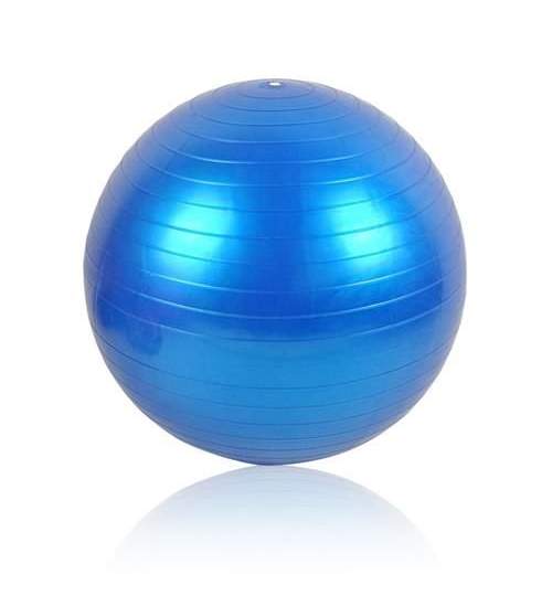 Set Pompa + Minge pentru Fitness, Recuperare sau Gimnastica, Diametru 55cm, Culoare Albastru