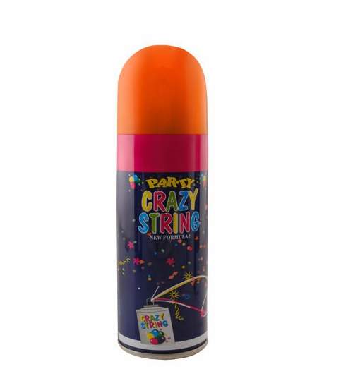 Spray confetti panglici pentru petreceri, Crazy Strings culoare Oranj