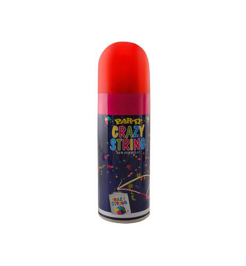 Spray confetti panglici pentru petreceri, Crazy Strings culoare Rosu