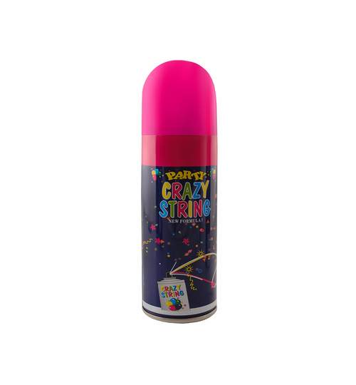 Spray confetti panglici pentru petreceri, Crazy Strings culoare Roz