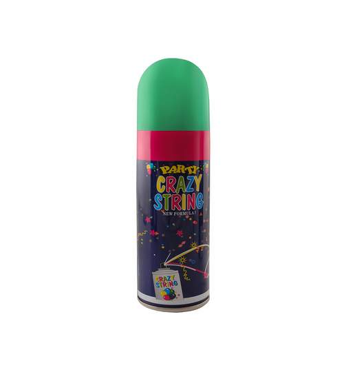 Spray confetti panglici pentru petreceri, Crazy Strings culoare Verde
