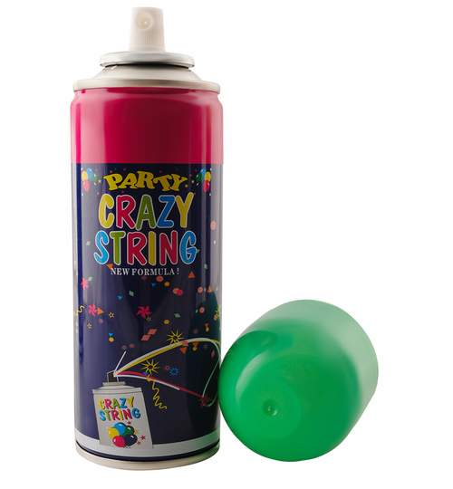 Spray confetti panglici pentru petreceri, Crazy Strings culoare Verde