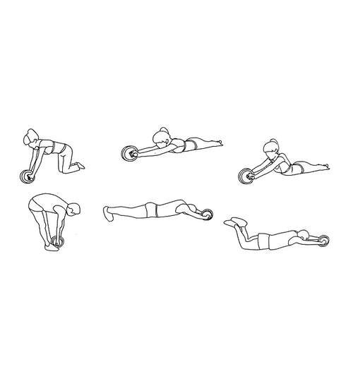 Rola abdominala dubla pentru exercitii fitness + covoras inclus