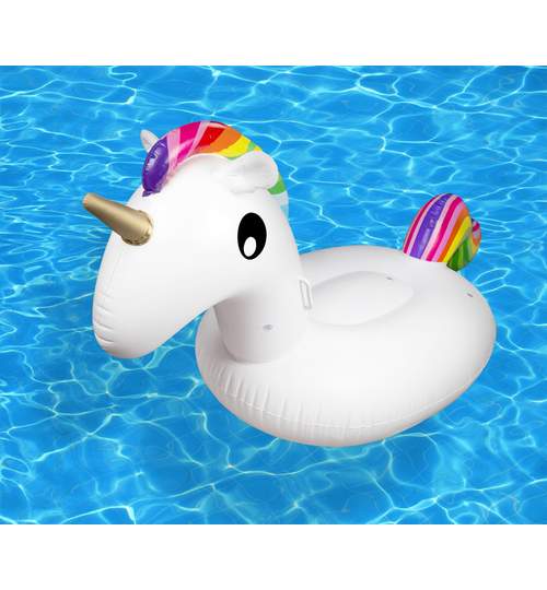 Saltea gonflabila tip colac Unicorn Urias XXL pentru piscina sau plaja