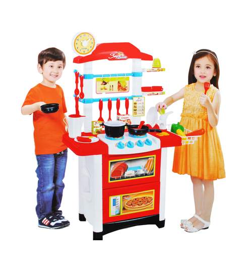 Set bucatarie multifunctionala cu efecte sonore pentru copii + accesorii pentru gatit si meniu