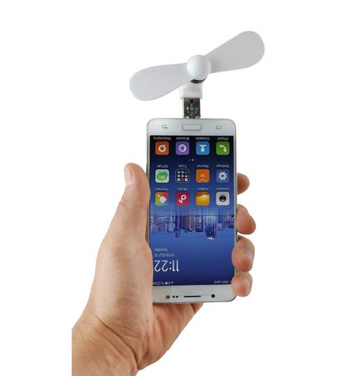 Mini ventilator portabil pentru telefon sau tableta cu port USB si Micro USB