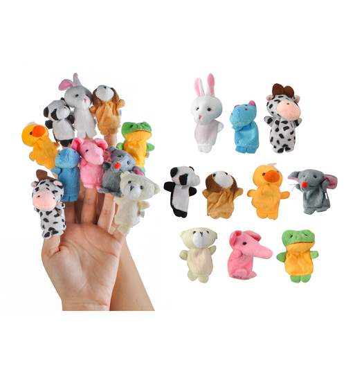 Set Animals 10 marionete - papusi pentru degete in forme si culori diferite