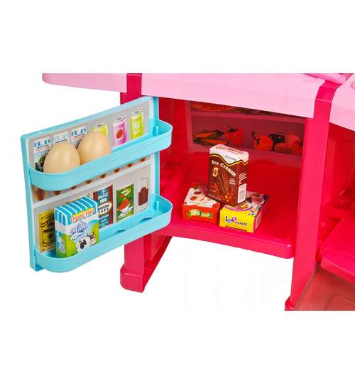 Set bucatarie XXL cu frigider, fructe, legume si alte mini-produse alimentare pentru copii