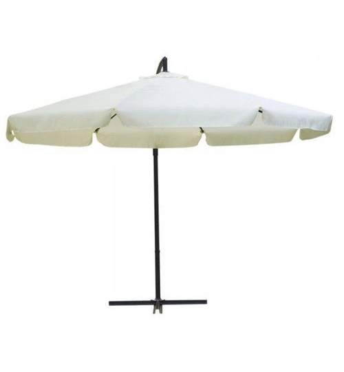 Umbrela pliabila cu suport pentru terasa, curte sau gradina, diametru 350cm, culoare bej