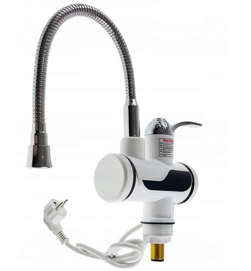 Robinet Electric Flexibil pentru Incalzit Apa cu Afisaj LED, Putere 3000 W, Apa Calda Instant 30°C – 60°C
