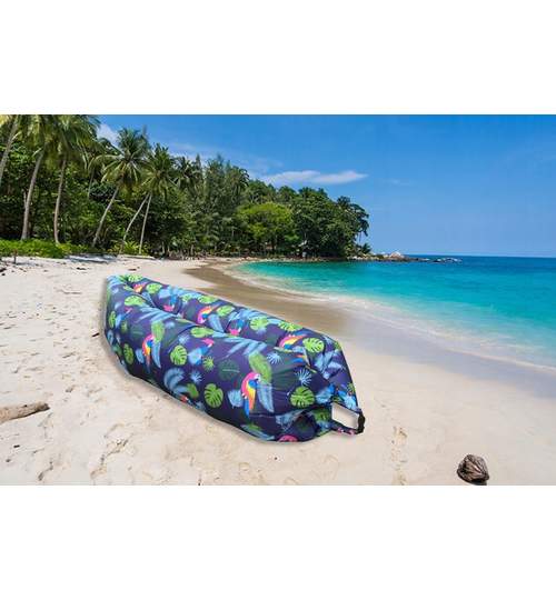 Saltea Gonflabila tip Sezlong Lazy Bag pentru Casa, Plaja sau Piscina + Rucsac Depozitare NP3