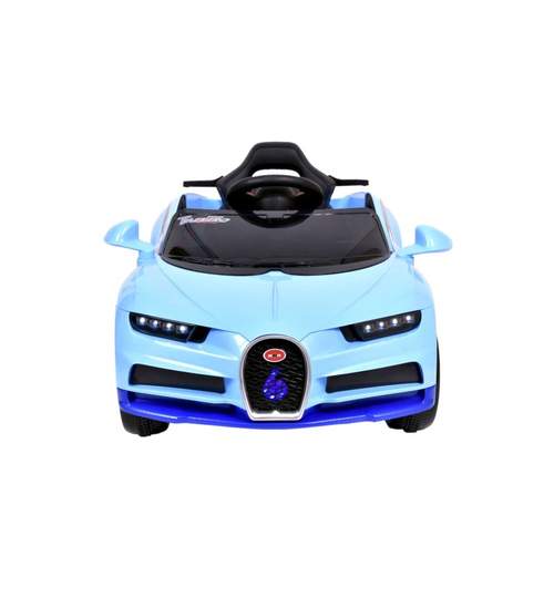 Masinuta electrica pentru copii, cabrio iluminat Led cu telecomanda, panou muzical, MP3, USB, AUX si MicroSD, Culoare Albastru