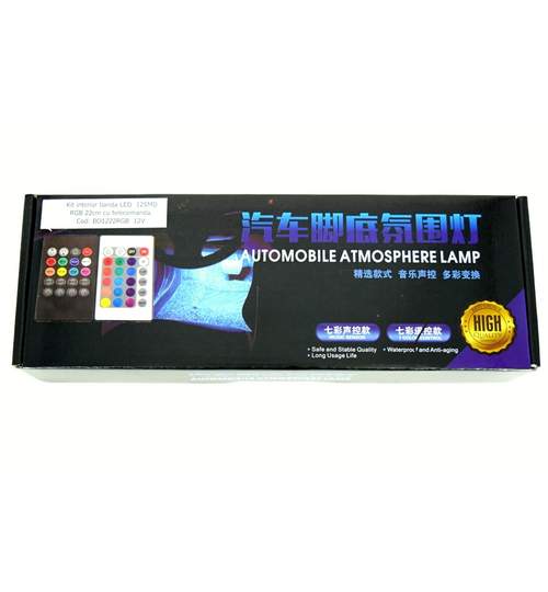 Kit interior LED 9 SMD RGB cu telecomanda - 12.5cm Cod :BO9125RGB ManiaCars