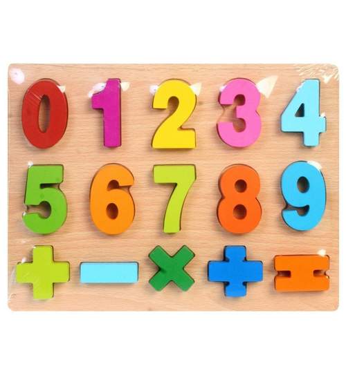 Set Educational pentru Copii Puzzle 3D cu Cifre si Semne pentru Operatii Matematice