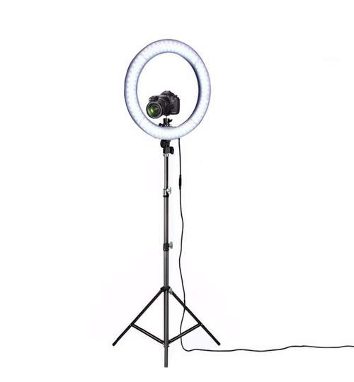 Set Lampa LED Circulara pentru Fotografii sau Make-up cu Trepied si Suport Telefon sau Aparat Foto