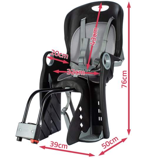 Scaun de Bicicleta MalTrack pentru Copii cu Centuri de Siguranta si Suport Picioare, Capacitate 22kg