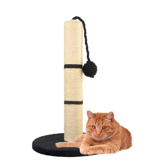 Ansamblu de Joaca pentru Pisici tip Turn cu Jucarie, Inaltime 45cm, Culoare Negru