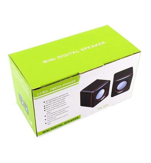 Set Boxe Stereo pentru PC sau Laptop, Conectare prin USB, Putere 2x3W, Negru