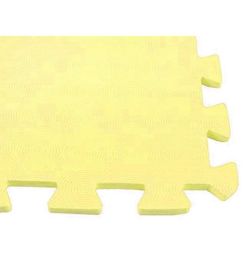 Covoras Tip Puzzle pentru Copii, 4 Piese din Spuma Moale, Culoare Galben, Dimensiuni 122x122cm