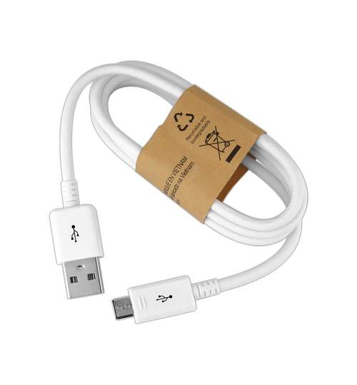 Cablu de Date Incarcator USB Compatibil Telefon Samsung, Lungime 90cm, Alb