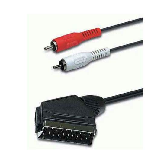 Cablu Scart- 2RCA Tata audio, lungime 5 m