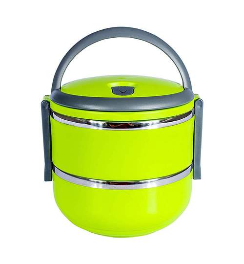 Caserola Termica Lunch Box pentru Mancare, Capacitate 1,4L, Mentine Mancarea Calda, culoare verde