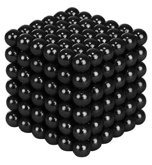 Joc Puzzle Antistres NeoCube cu Bile Magnetice 216 Bucati, Diametru Bile 5mm, negru
