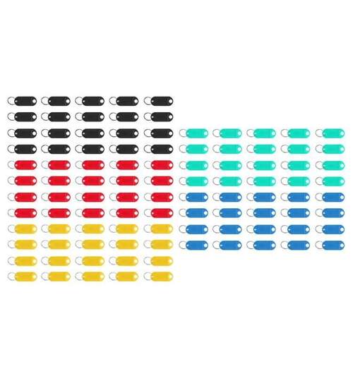 Set 100 brelocuri cu eticheta pentru chei, multicolor