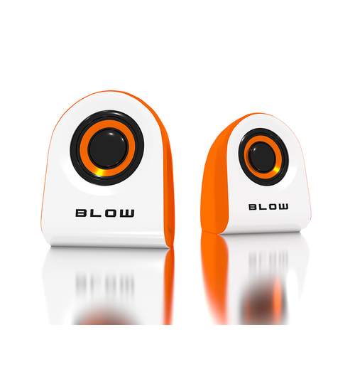 Boxe audio Blow 2.0 , USB, impedanta 4 ohmi, culoare alb/portocaliu