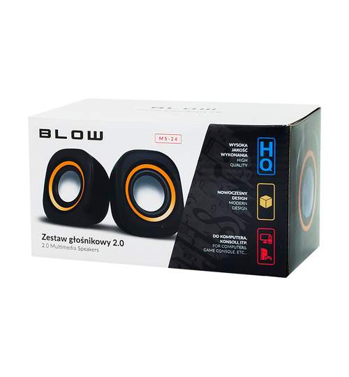 Boxe audio Blow 2.0 , USB, impedanta 4 ohmi, culoare negru/portocaliu