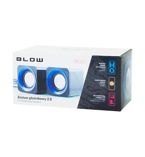 Boxe audio Blow 2.0 , USB, impedanta 4 ohmi, negru/albastru