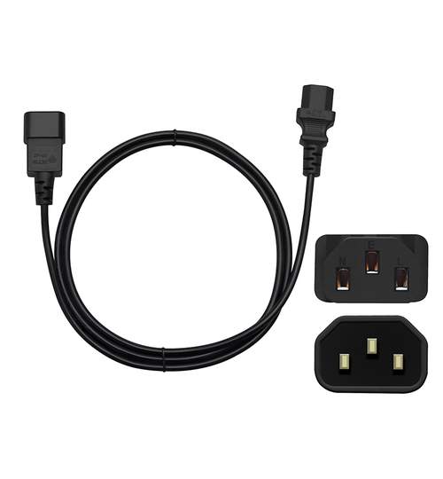 Cablu prelungitor alimentare PC sau monitor, lungime 1.5m, culoare negru