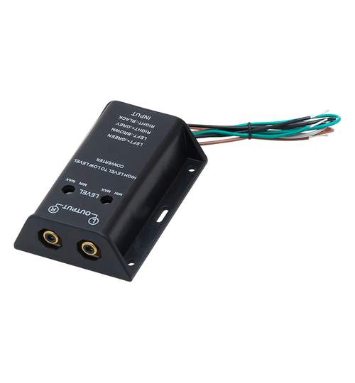 Convertor de nivel audio Blow adaptor high - low, 2xRCA, culoare negru