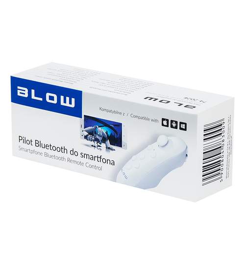 Telecomanda bluetooth tip joystick pentru telefon, Smart TV, sau ochelari VR, raza actiune 10m, culoare alb