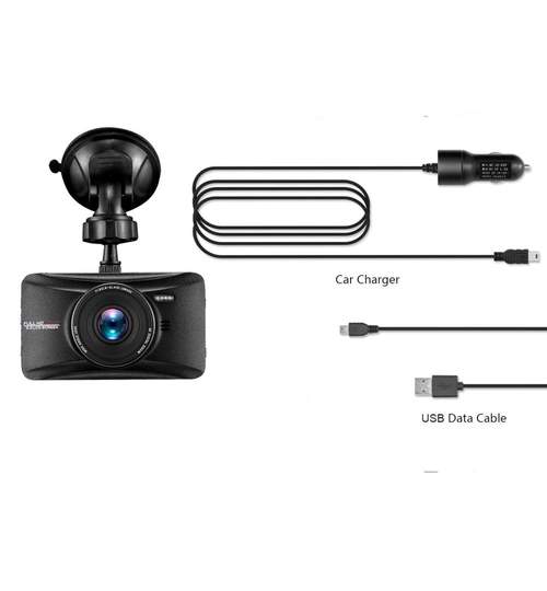 Camera Auto Vehicle Blackbox DVR, Full HD 1080, G-senzor, ecran 3 inch, unghi 170 grade
