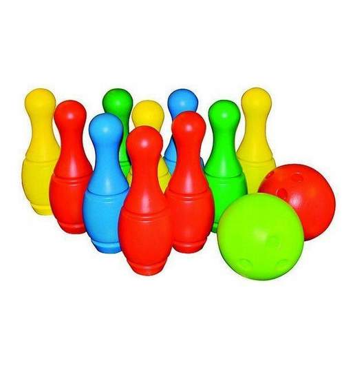 Set bowling 10 popice si 2 mingi Camicco, multicolor