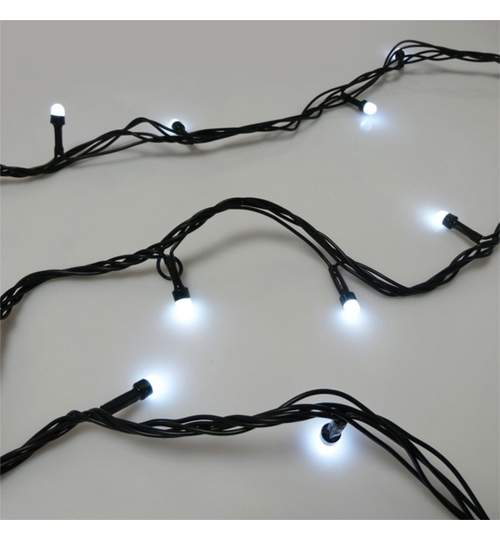 Instalatie de Craciun pentru brad, lungime 10 m, 100 becuri LED culoare alb, 8 moduri de iluminare